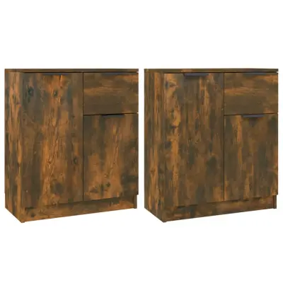 vidaXL Komoda 2 kosa dimljen hrast 60x30x70 cm konstruiran les