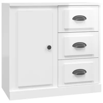 vidaXL Komoda visok sijaj bela 70x35,5x67,5 cm inženirski les