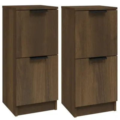 vidaXL Komoda 2 kosa rjavi hrast 30x30x70 cm konstruiran les