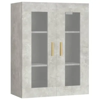 vidaXL Viseča stenska omarica betonsko siva 69,5x34x90 cm