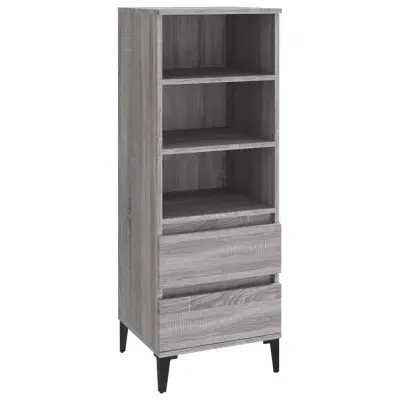 vidaXL Visoka omara Siva sonoma 40x36x110 cm inženirski les