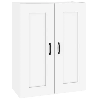 vidaXL Viseča stenska omarica visok sijaj bela 69,5x32,5x90 cm