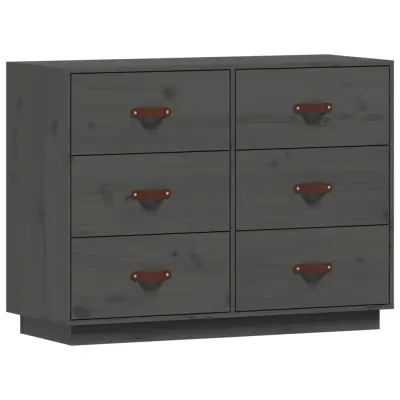 vidaXL Komoda siva 100x40x75 cm trdna borovina