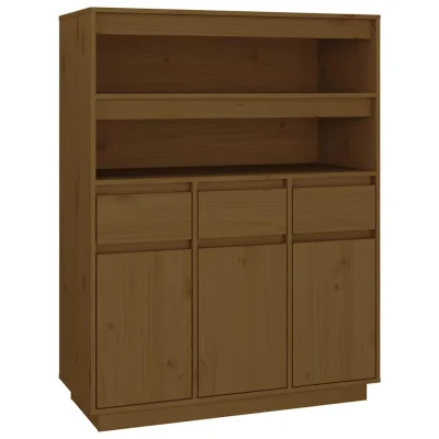 vidaXL Visoka omara medeno rjava 89x40x116,5 cm trdna borovina