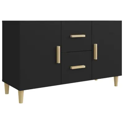 vidaXL Komoda črno 100x36x60 cm inženirski les