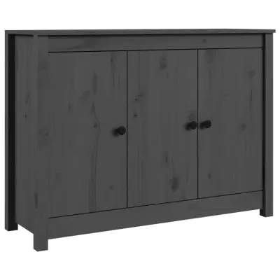 vidaXL Komoda siva 100x35x74 cm trdna borovina