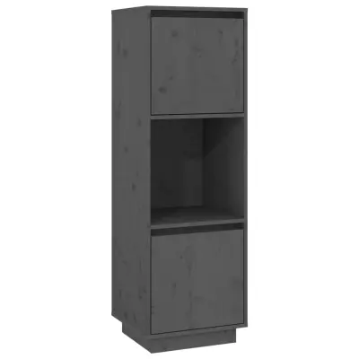 vidaXL Visoka omara siva 38x35x117 cm trdna borovina