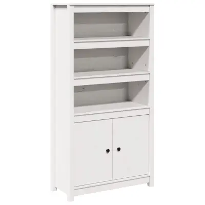 vidaXL Visoka omarica bela 80x35x154 cm trdna borovina