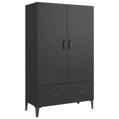 vidaXL Visoka omarica črna 70x31x115 cm inženirski les