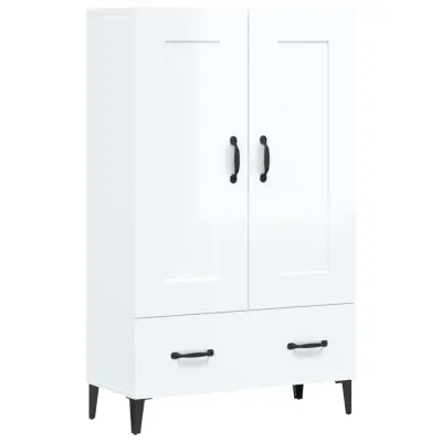 vidaXL Visoka omarica visok sijaj bela 70x31x115 cm konstruiran les
