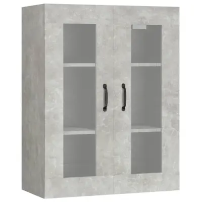 vidaXL Viseča stenska omarica betonsko siva 69,5x34x90 cm