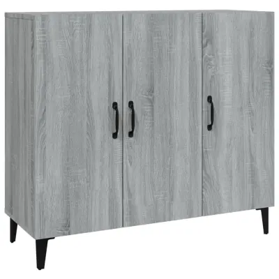 vidaXL Komoda siva sonoma 90x34x80 cm konstruiran les