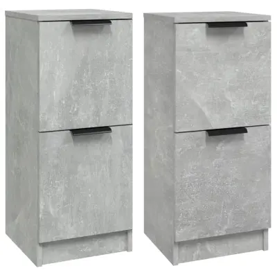 vidaXL Komode 2 kosa betonsko sive 30x30x70 cm konstruiran les