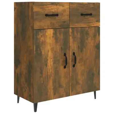 vidaXL Komoda dimljeni hrast 69,5x34x90 cm inženirski les