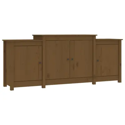 vidaXL Komoda medeno rjava 164x37x68 cm trdna borovina