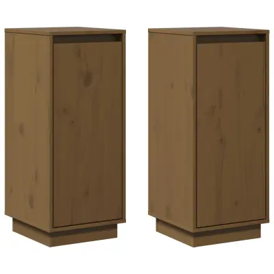 vidaXL Komoda 2 kosa medeno rjava 31,5x34x75 cm trdna borovina
