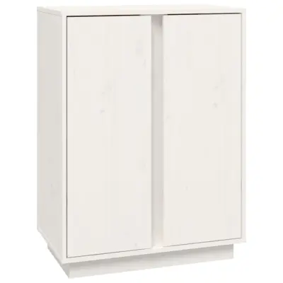 vidaXL Komoda bela 60x35x80 cm trdna borovina