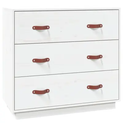 vidaXL Komoda bela 80x40x75 cm trdna borovina