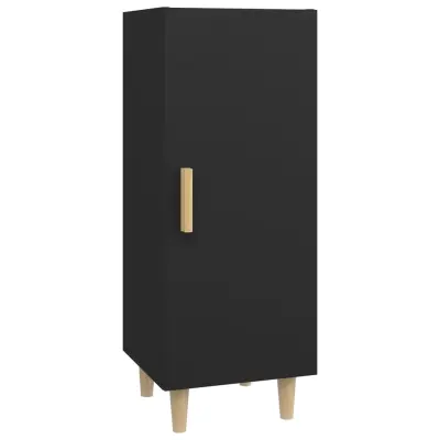 vidaXL Komoda črna 34,5x34x90 cm konstruiran les