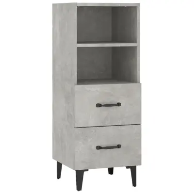 vidaXL Komoda betonsko siva 34,5x34x90 cm konstruiran les