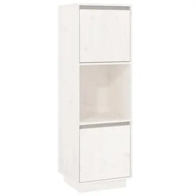 vidaXL Visoka omara bela 38x35x117 cm trdna borovina