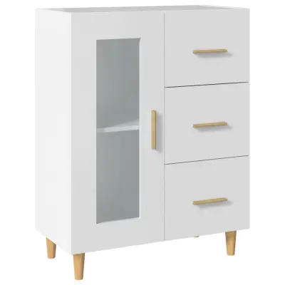 vidaXL Komoda bela 69,5x34x90 cm inženirski les