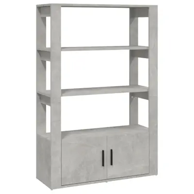 vidaXL Komoda betonsko siva 80x30x119,5 cm inženirski les