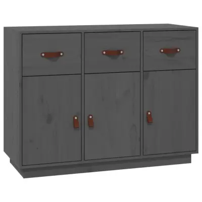 vidaXL Komoda siva 100x40x75 cm trdna borovina