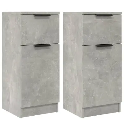 vidaXL Komode 2 kosa betonsko sive 30x30x70 cm konstruiran les