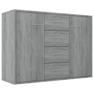 vidaXL Komoda siva sonoma 88x30x65 cm inženirski les