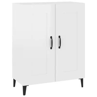 vidaXL Komoda visok sijaj bela 69,5x34x90 cm konstruiran les