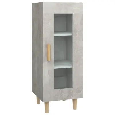 vidaXL Komoda betonsko siva 34,5x34x90 cm konstruiran les