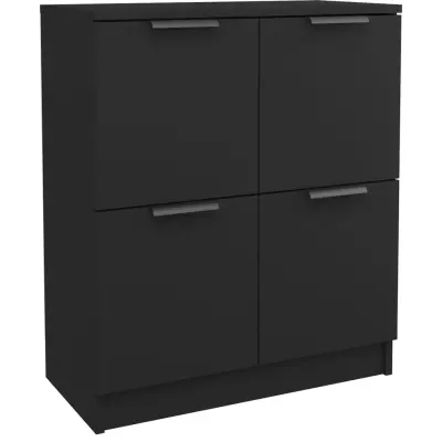 vidaXL Komoda črna 60x30x70 cm inženirski les