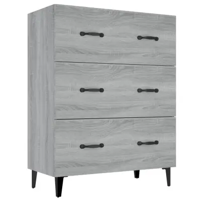 vidaXL Komoda siva sonoma 69,5x34x90 cm inženirski les