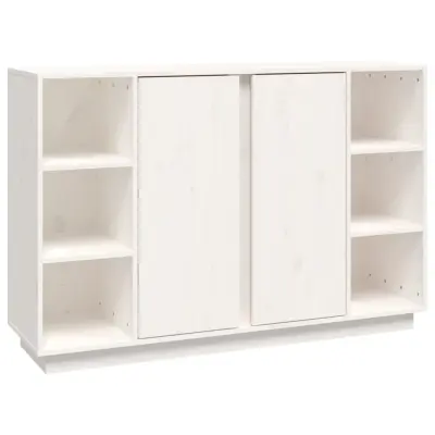 vidaXL Komoda bela 120x35x80 cm trdna borovina