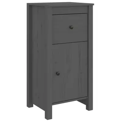 vidaXL Komoda siva 40x35x80 cm trdna borovina