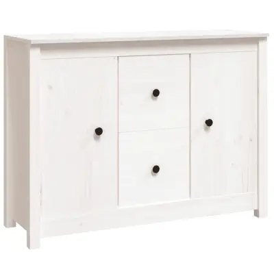 vidaXL Komoda bela 100x35x74 cm trdna borovina
