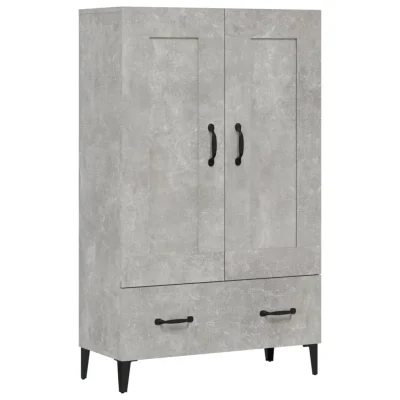vidaXL Visoka omarica betonsko siva 70x31x115 cm konstruiran les