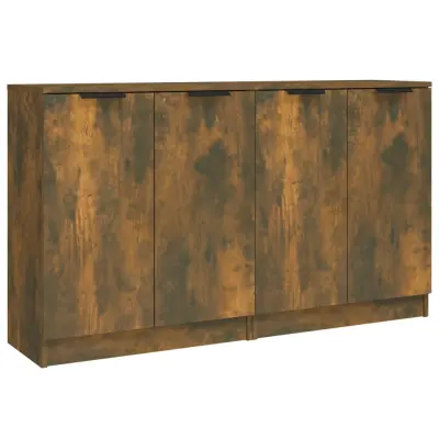 vidaXL Komoda 2 kosa dimljen hrast 60x30x70 cm konstruiran les