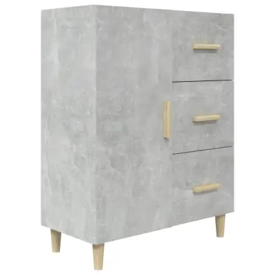 vidaXL Komoda betonsko siva 69,5x34x90 cm konstruiran les