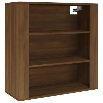 vidaXL Stenska omarica rjav hrast 80x33x80 cm inženirski les