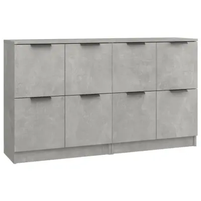 vidaXL Komoda 2 kosa betonsko siva 60x30x70 cm konstruiran les