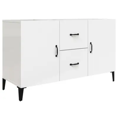 vidaXL Komoda visok sijaj bela 100x36x60 cm inženirski les