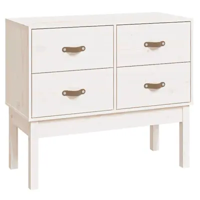 vidaXL Konzolna omarica bela 90x40x78 cm trdna borovina