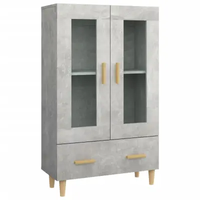 vidaXL Visoka omarica betonsko siva 70x31x115 cm konstruiran les