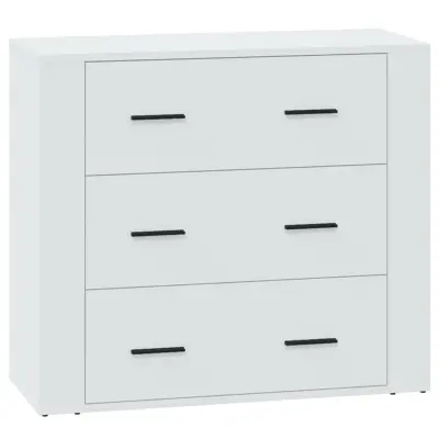 vidaXL Komoda bela 80x33x70 cm inženirski les
