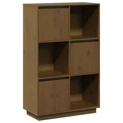 vidaXL Visoka omara medeno rjava 74x35x117 cm trdna borovina