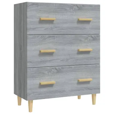 vidaXL Komoda siva sonoma 70x34x90 cm konstruiran les