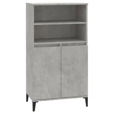 vidaXL Visoka omara betonsko siva 60x36x110 cm inženirski les