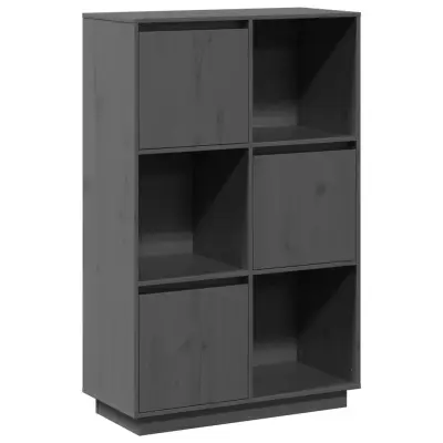 vidaXL Visoka omara siva 74x35x117 cm trdna borovina